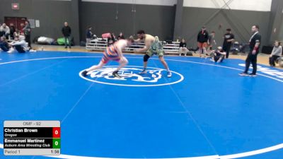 92 lbs Champ. Round 3 - Christian Brown, Oregon vs Emmanuel Martinez, Auburn Area Wrestling Club
