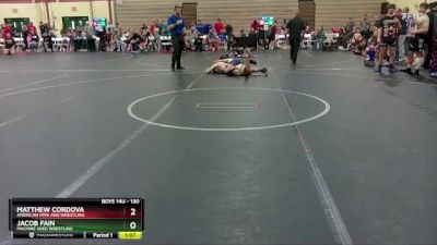 130 lbs Semifinal - Jacob Fain, Machine Shed Wrestling vs Matthew Cordova, American MMA And Wrestling