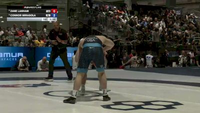 97 kg 5th Place Match - Zane Lanham, Arkansas Regional Training Center vs Connor Mirasola, NLWC/TMWC
