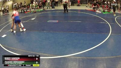 110 lbs Semifinal - Boedy Dawson, Altamont Longhorns vs Madden Hernandez, Sublime Wrestling Academy