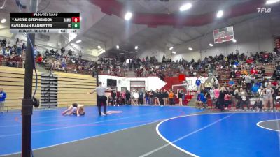 155 lbs Champ. Round 1 - Averie Stephenson, Eastbrook Highschool vs Savannah Bannister, Jennings County