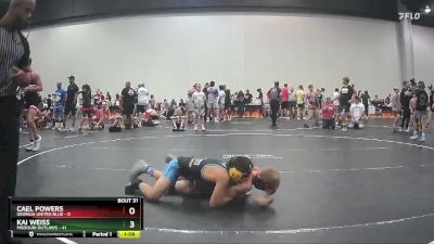 90 lbs Round 7 (10 Team) - Cael Powers, Georgia United Blue vs Kai Weiss, Missouri Outlaws