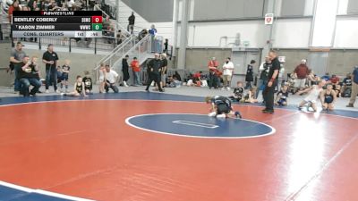 49 lbs Cons. Quarters - Kason Zimmer, Walla Walla Wrestling Club vs Bentley Coberly, Salem Elite Mat Club