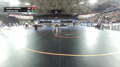 Girls 2A 170 lbs 3rd Place Match - Raileea Campbell, R. A. Long (Girls) vs Camrynn Pike, North Mason (Girls)