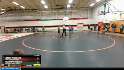 105 lbs Cons. Round 2 - Felix Matthiesen, Worland Middle School vs Henry Pincoskie, Lovell Middle School