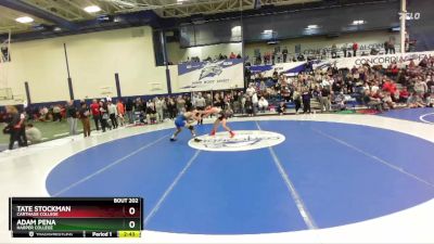 133 lbs Cons. Round 1 - Tate Stockman, Carthage College vs Adam Pena, Harper College