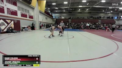 150 lbs Cons. Round 2 - Xavier Urquiza, Bagdad High School vs Gage Colson, Desert Ridge High School