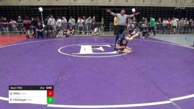 90 lbs Consi Of 8 #1 - Deklan Wills, Quakertown vs Kodryk Flickinger, New Oxford