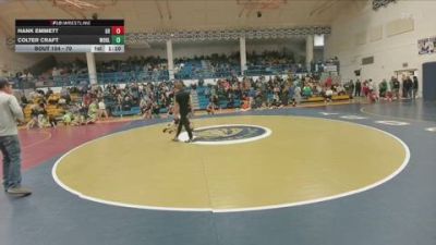 70 lbs Cons. Round 1 - Colter Craft, Worland Middle School vs Hank Emmett, Greybull/Riverside Middle School