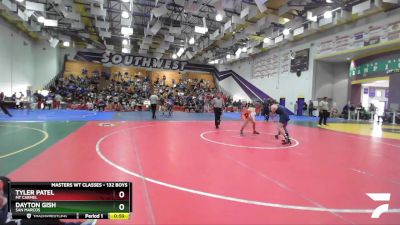 132 Boys Cons. Round 2 - Tyler Patel, Mt Carmel vs Dayton Gish, San Marcos