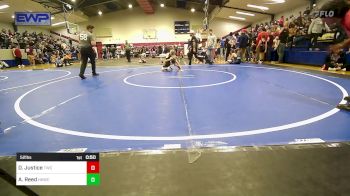 52 lbs Quarterfinal - Deryk Justice, Tahlequah Wrestling Club vs Adam Reed, Henryetta Knights Wrestling Club