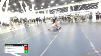 66 lbs Consolation - Sawyer Shelton, Evanston Elite Wrestling vs Zoey Dorado, Pounders WC