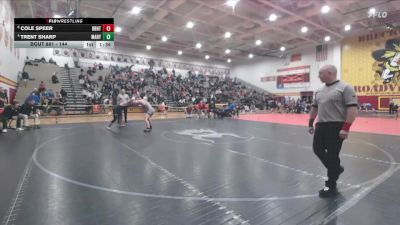 144 lbs 5th Place Match - Cole Speer, Brecksville-Broadview Hts. vs Trent Sharp, Marysville