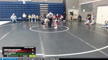 43 lbs Champ. Round 1 - Preston Escobedo, Small Town Wrestling vs Ruth Blickle, 208 Badgers