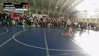 55 lbs Cons. Semi - Hadlea West, Aviator Wrestling Academy vs Amara Brown, Salt Flats Wrestling Club