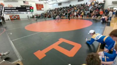 118-121 lbs Round 2 - Brooks Phillips, Sheridan Junior High School vs Zander Allen, Thermopolis Middle School