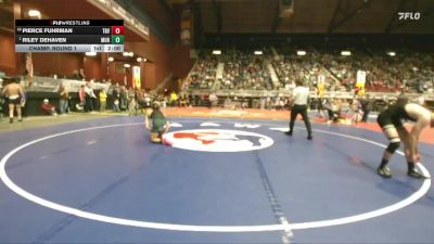 2A-157 lbs Champ. Round 1 - Riley DeHaven, Moorcroft vs Pierce Fuhrman, Tongue River