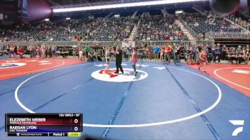 87 lbs Quarterfinal - Elezebeth Weber, Pinedale Pummelers vs Raegan Lyon, CWC Thunder