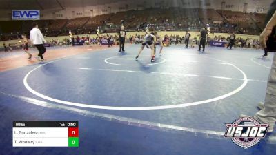 90 lbs Consi Of 8 #1 - Luke Gonzales, Randall Youth Wrestling Club vs Tanner Woolery, Standfast