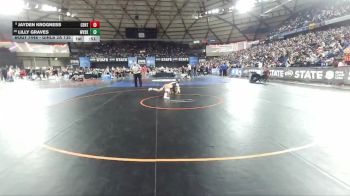 Girls 2A 135 lbs Cons. Round 4 - Jayden Krogness, Centralia (Girls) vs Lilly Graves, West Valley (Spokane) (Girls)