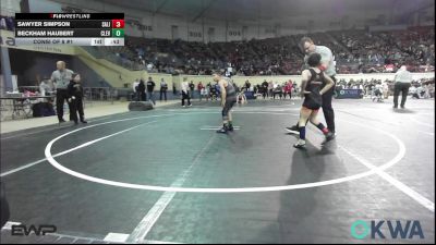 67 lbs Consi Of 8 #1 - Sawyer Simpson, Salina Wrestling Club vs Beckham Haubert, Cleveland Take Down Club