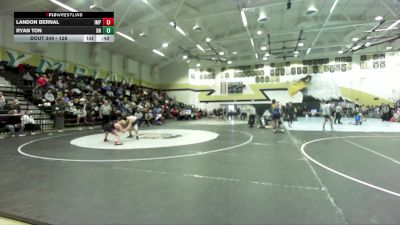 128 lbs Cons. Round 3 - Landon Bernal, Imperial vs Ryan Ton, Del Norte