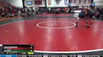 120 lbs Quarterfinal - CJ Davis, Notre Dame, Burlington vs Logan Pennock, Fort Madison