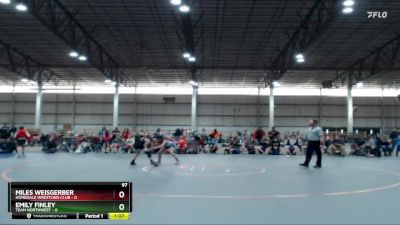 97 lbs Round 3 (4 Team) - Miles Weisgerber, Homedale Wrestling Club vs Emily Finley, Team Northwest