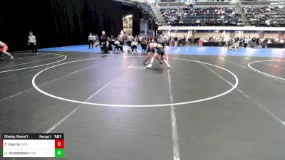 7th - 8th grade - 158 Champ. Round 1 - Jace Kinzenbaw, Hawkeye Wrestling Academy vs Franklyn Harris, Iowa