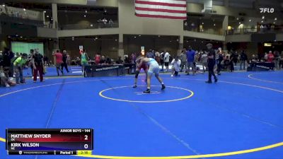 144 lbs Cons. Round 2 - Matthew Snyder, OK vs Kirk Wilson, NE