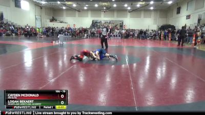 75 lbs Cons. Round 2 - Logan Bekaert, Heartland Wrestling Academy vs Cayden McDonald, MN Elite