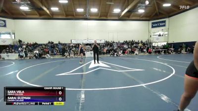 124 lbs Champ. Round 1 - Sara Vela, Menlo College vs Sarai Guzman, Lassen College