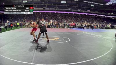 D1-144 lbs Cons. Round 2 - Ke`Yaun Bradford, Muskegon HS vs Owen Perry, Romeo HS