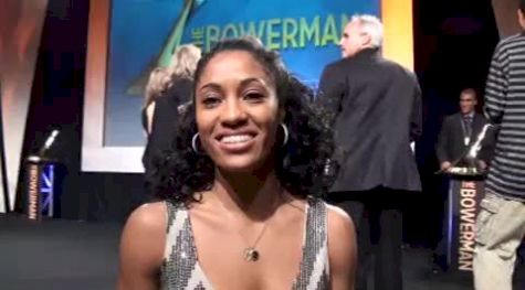 Queen Harrison after winning the 2010 Bowerman