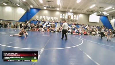 73 lbs Semifinal - Kyler Haslem, Uintah Jr High Wrestling vs Braxton Bringhurst, Westlake