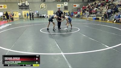 135 lbs Champ. Round 1 - Michael Roschi, Eagle River High School vs DAYKOTAK BAKER, Chugiak High School