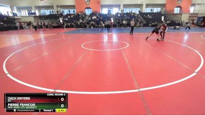 184 lbs Cons. Round 3 - Zach Swyers, RIT vs Pierre Francois, New Jersey City University