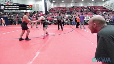 Quarterfinal - Camden Beckham, Cowboy Wrestling Club vs Presleigh Brown, Bobcat Wrestling Club