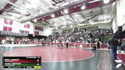 115 lbs Cons. Round 2 - Emily Garrett, Apple Valley vs Nayeli Ventura, Nuview Bridge