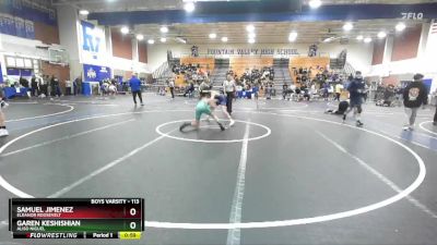 113 lbs Cons. Round 4 - Garen Keshishian, Aliso Niguel vs Samuel Jimenez, Eleanor Roosevelt