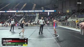 100 lbs 3rd Place Match - Zack Olsen, SlyFox Wrestling Academy vs Cal Schartz, Great Bend