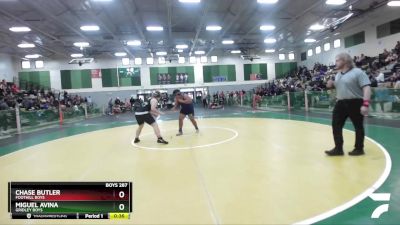 Boys 287 lbs Cons. Round 1 - Miguel Avina, Gridley Boys vs Chase Butler, Foothill Boys