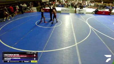 175 lbs Quarterfinal - Matthew Reyes, El Camino SSF High School Wrestling vs Nathan Cordova, California