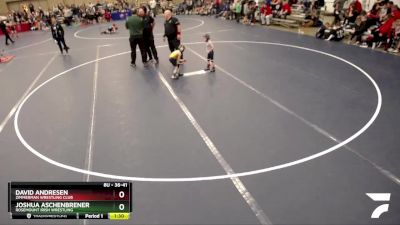 36-41 lbs Cons. Semi - David Andresen, Zimmerman Wrestling Club vs Joshua Aschenbrener, Rosemount Irish Wrestling