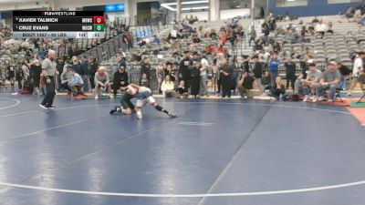 92 lbs Quarters - Cruz Evans, Warriors Of Christ WOC- Wrestling vs Xavier Talmich, Mile High Wrestling Club