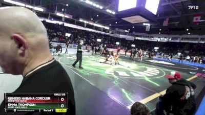 Girls 155 lbs Champ. Round 2 - Emma Thompson, Moses Lake (Girls) vs Genesis Habana Corcuera, Kennewick (Girls)