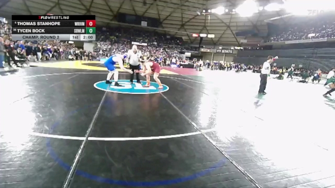 Boys 3A 285 lbs Champ. Round 2 - Tycen Bock, Sedro-Woolley vs Thomas ...