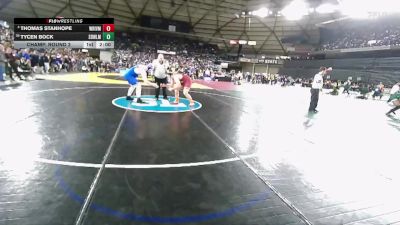 Boys 3A 285 lbs Champ. Round 2 - Tycen Bock, Sedro-Woolley vs Thomas Stanhope, White River