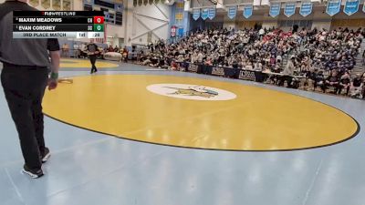 132 lbs 3rd Place Match - Evan Cordrey, Sussex Central H S vs Maxim Meadows, Cape Henlopen H S