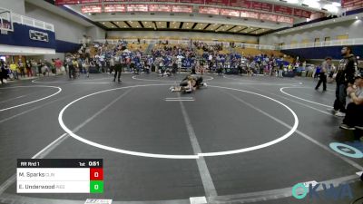 37-40 lbs Rr Rnd 1 - Marina Sparks, Clinton Youth Wrestling vs Elliott Underwood, Piedmont